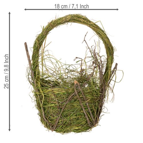 Prodotto Cestino pasquale, design naturale, cestino a mano per la decorazione festiva della casa, 25 cm