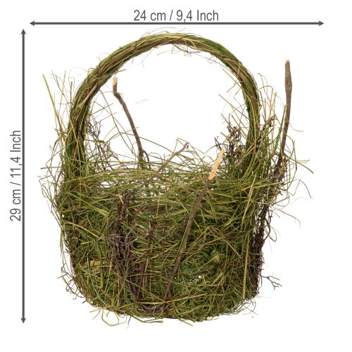 Prodotto Cestino decorativo, intreccio di erba, cestino decorativo pasquale naturale, cestino regalo, 29 cm