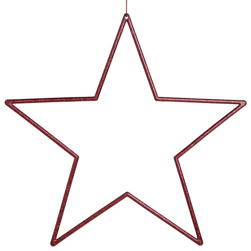 Prodotto Grandi stelle decorative rosse per appendere stelle con glitter 24 cm 6 pz