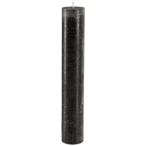 Floristik24 Candele grandi Candele a bastoncino nere 50 mm x 300 mm 4 pz