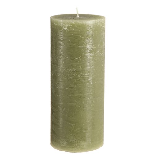 Prodotto Candele grandi candele a colonna verde oliva 85x200mm 2 pz
