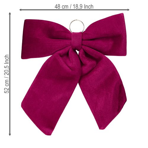 Prodotto Grande fiocco natalizio in velluto rosso per esterni 48×52 cm