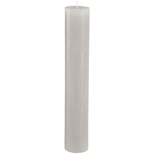 Floristik24 Candele a stecco grandi grigio chiaro tinta unita 50x300mm 4 pz