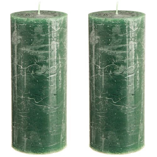 Prodotto Candele a colonna grandi verde verde scuro 85x200mm 2 pz