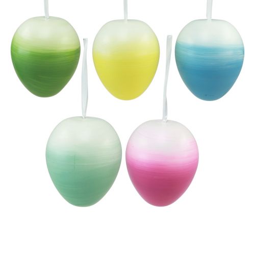 Floristik24 Grandi uova di Pasqua appese uova di plastica colori pastello 15 cm 5 pezzi