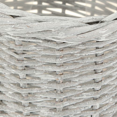 Prodotto Cesto porta piante grande con lamina bianco-grigio Ø43/34/28cm set da 3