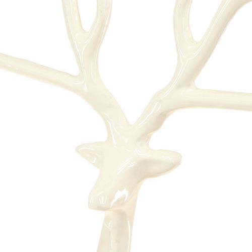 Prodotto Grande decorazione natalizia in metallo a forma di renna, bianca, altezza 58 cm