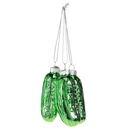 Prodotto Cetriolo come decorazione per l&#39;albero di Natale Cetriolo natalizio in vetro 8 cm 3 pezzi