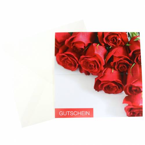 Prodotto Buono regalo rose rosse + busta 1pz