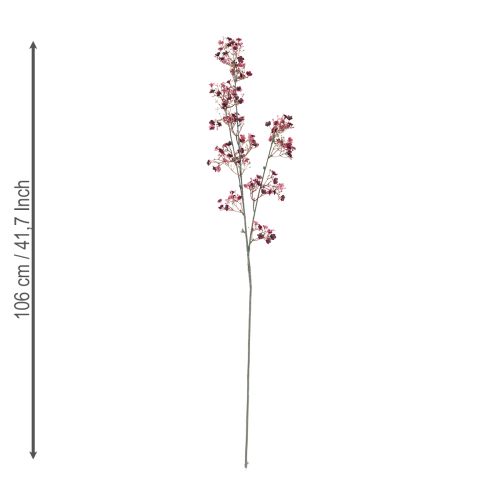 Prodotto Gypsophila artificiale, ali di bambino, Bordeaux, 106 cm, 2 pezzi