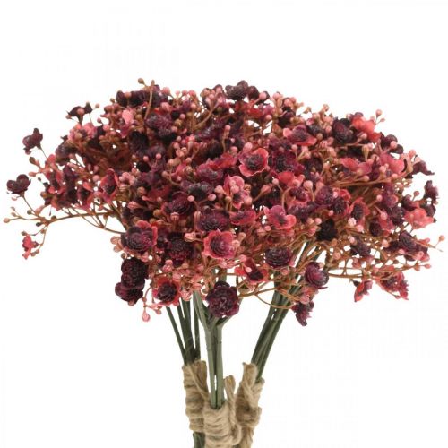Gypsophila fiori artificiali rossi artificiali autunno 29,5 cm 18 pezzi