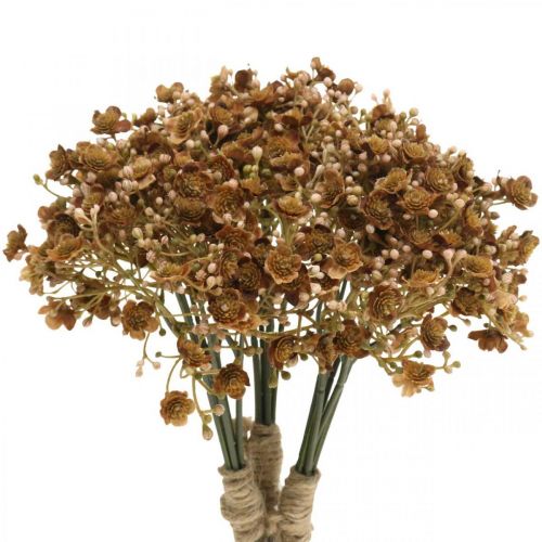 Floristik24 Gypsophila marrone artificiale per bouquet autunnale 29,5 cm 18p