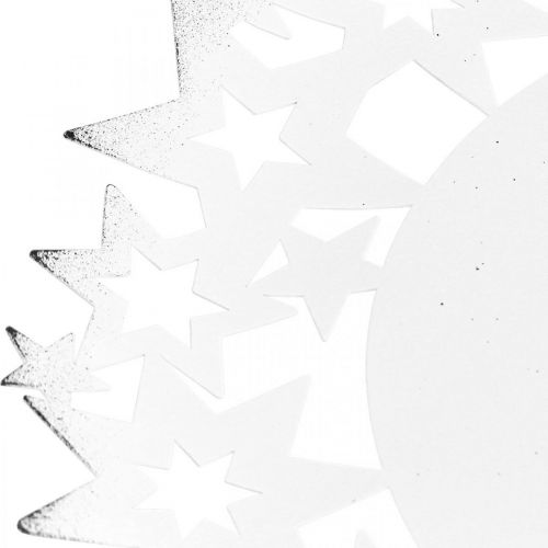 Prodotto Piatto natalizio piatto decorativo in metallo con stelle bianco Ø34cm