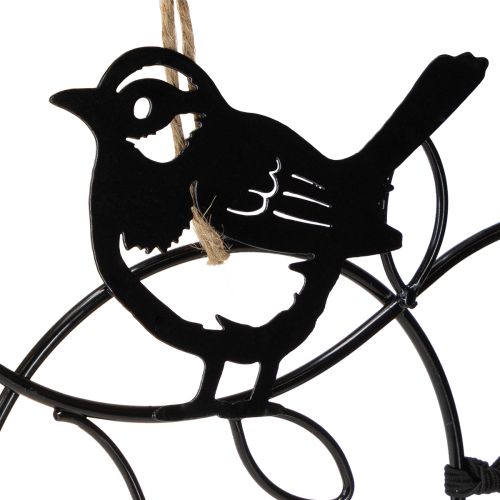 Prodotto Decorazione sospesa in metallo, uccelli, mangiatoia nera, 18×22,5 cm, 3 pezzi