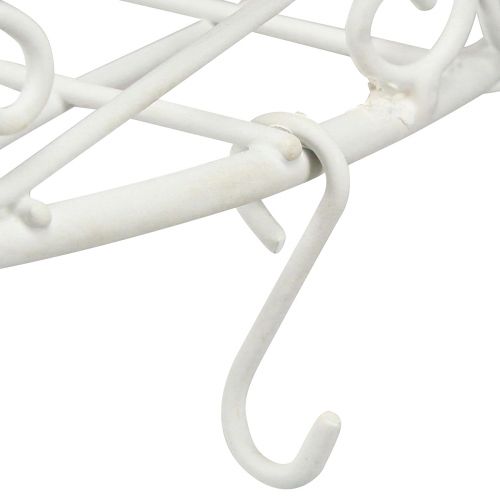 Prodotto Vassoio decorativo da appendere in metallo con ganci in bianco Ø29,5 cm H55 cm
