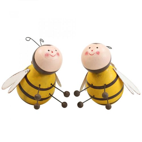 Floristik24 Decorazione da appendere decorazione api gancio decorativo legno metallo 9,5 cm 2 pz