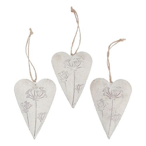 Decorazione da appendere cuori decorativi decorazione vintage in metallo 11x7,5 cm 3 pezzi