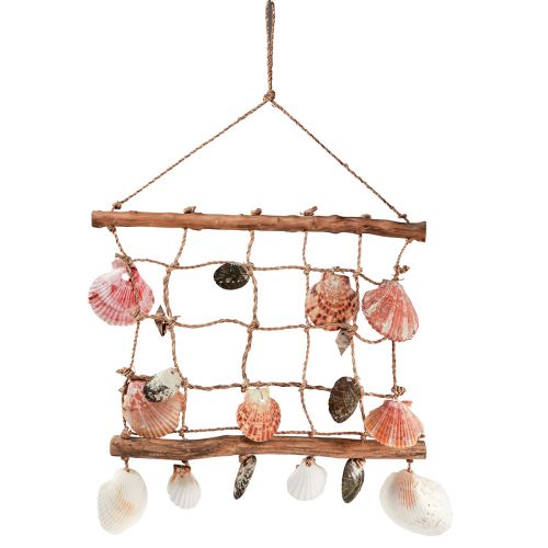 Floristik24 Decorazione da appendere decorazione rete da pesca marittima conchiglie 50x32 cm