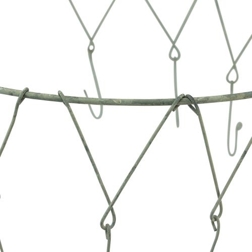 Floristik24 Anello decorativo in metallo da appendere con 12 ganci grigio Ø38cm H14cm