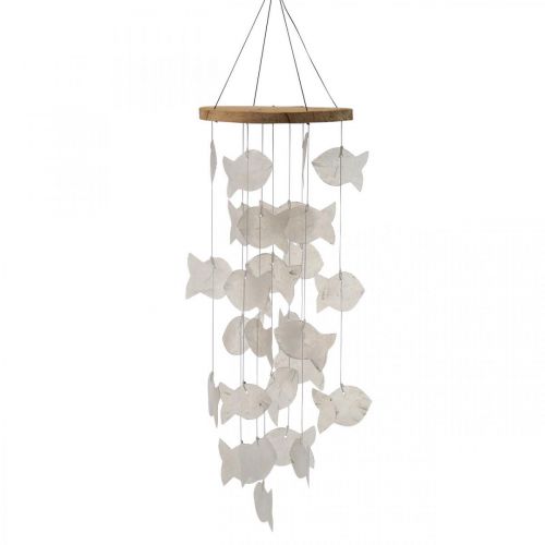 Conchiglie decorative da appendere Capiz campanello a vento da giardino Ø12cm L49cm