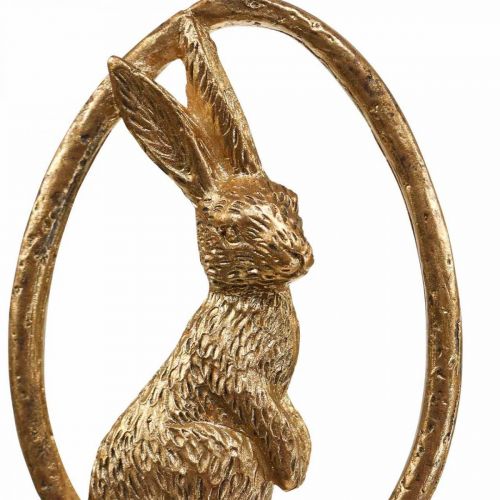 Floristik24 Decorazione pasquale da appendere Decorazione coniglietto pasquale uovo oro 9 cm 6 pezzi