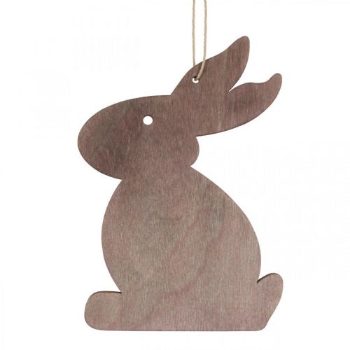 Floristik24 Decorazione pasquale da appendere, coniglietto pasquale in legno, ciondolo pasquale 12 cm 12 pezzi