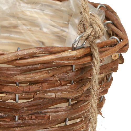 Prodotto Cesto appeso cesto fiori 2 cesti legno naturale Ø20cm/26cm