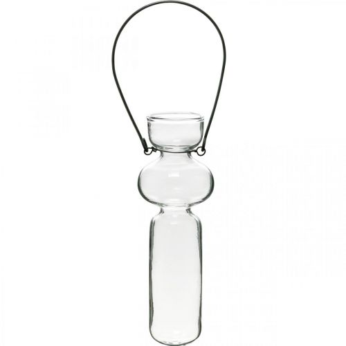 Floristik24 Mini vasi in vetro per appendere la decorazione in vetro con gancio in filo H14cm 4pz
