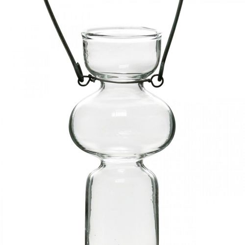 Floristik24 Mini vasi in vetro per appendere la decorazione in vetro con gancio in filo H14cm 4pz