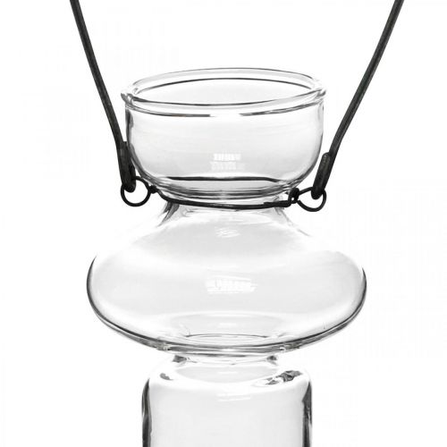 Prodotto Mini vasi in vetro vaso sospeso staffa in metallo decorazione in vetro H10,5 cm 4 pezzi