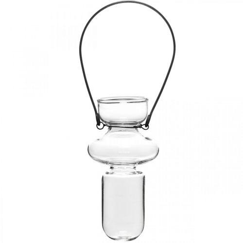 Prodotto Mini vasi in vetro vaso sospeso staffa in metallo decorazione in vetro H10,5 cm 4 pezzi
