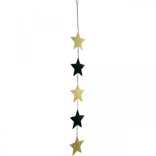 Ciondolo stella decorazione natalizia oro nero 5 stelle 78cm