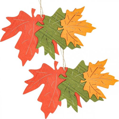 Ciondolo deco autunnale foglie di legno foglia d&#39;acero 22 cm 4 pezzi