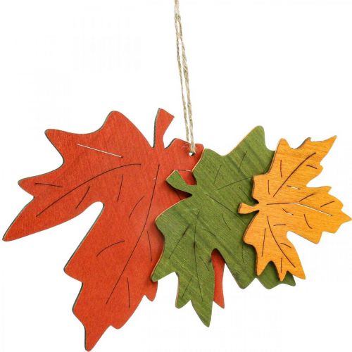 Prodotto Ciondolo deco autunnale foglie di legno foglia d'acero 22 cm 4 pezzi