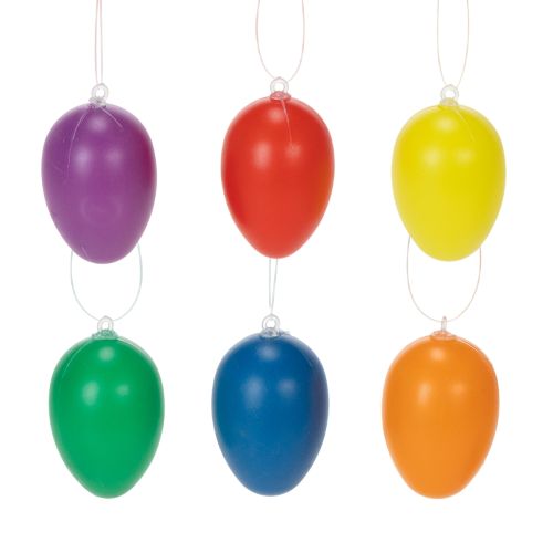 Decorazioni a forma di uova di Pasqua per decorare la casa o il giardino in primavera. Articoli decorativi colorati, 6 cm, 24 pezzi.