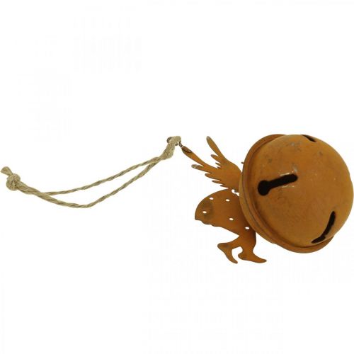 Floristik24 Appendiabiti decorativo con campana natalizia angelo ruggine H10cm 4 pezzi