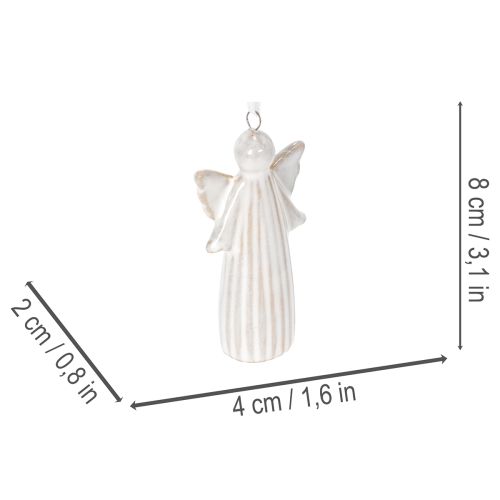 Ciondolo a forma di angelo, statuetta decorativa da appendere all'albero di Natale, 8 cm, 4 pezzi | Floristik24.it