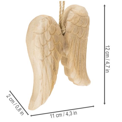 Ciondolo a forma di ala d'angelo in legno, decorazione da appendere, 12 cm | Floristik24.it