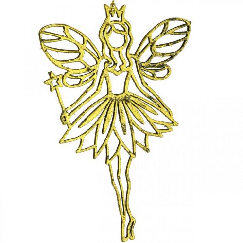 Floristik24 Decorazioni per l&#39;albero di Natale ciondolo fata elfo dorato H15cm 16 pz