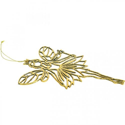 Floristik24 Decorazioni per l&#39;albero di Natale ciondolo fata elfo dorato H15cm 16 pz