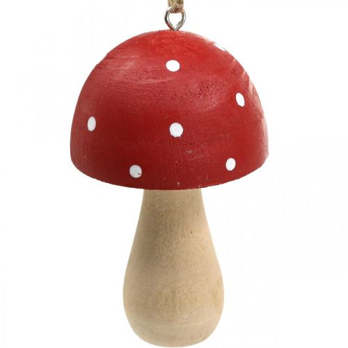 Floristik24 Agarico di mosca funghi decorativi fungo in legno da appendere H8.5cm 6pz