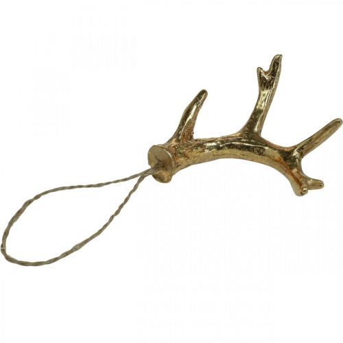 Floristik24 Decorazione pendente natalizia corna decorazioni per albero oro 7,5 cm 6 pz