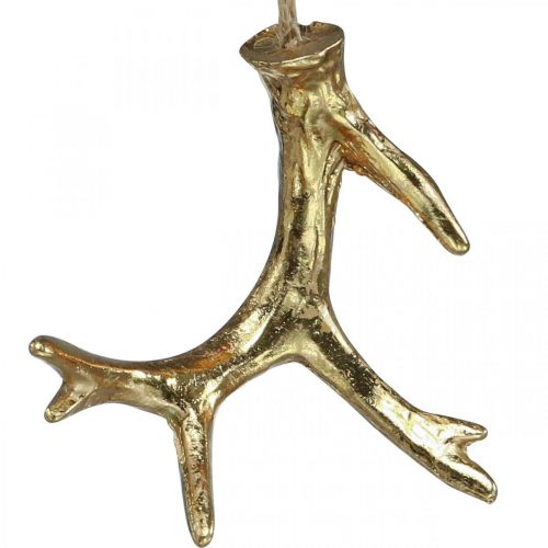 Floristik24 Decorazione pendente natalizia corna decorazioni per albero oro 7,5 cm 6 pz