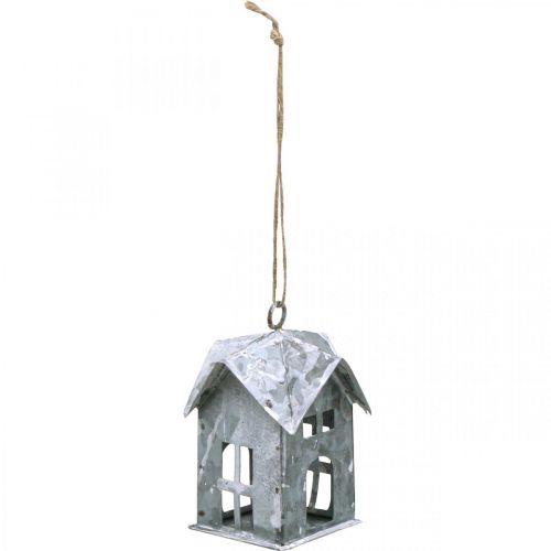 Prodotto Rimorchio natalizio casa in metallo shabby chic bianco H9.5cm 3 pezzi