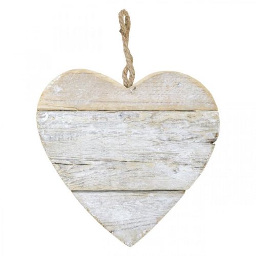 Prodotto Cuore in legno, cuore decorativo da appendere, cuore deco bianco 20cm