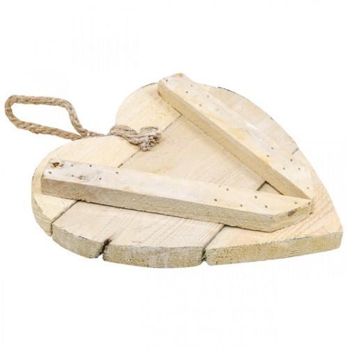 Prodotto Cuore in legno, cuore decorativo da appendere, decorazione cuore bianco 24cm