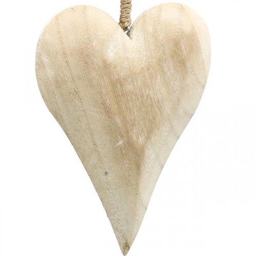 Cuore in legno, cuore decorativo da appendere, decorazione cuore H16cm 2pz
