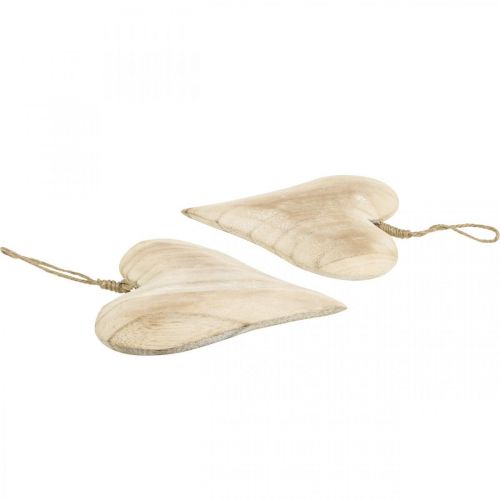 Prodotto Cuore in legno, cuore decorativo da appendere, decorazione cuore H16cm 2 pz