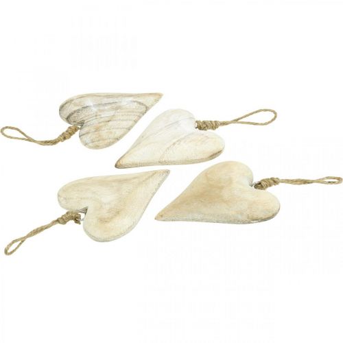 Prodotto Cuore in legno, cuore decorativo da appendere, decorazione cuore H10cm 4 pz