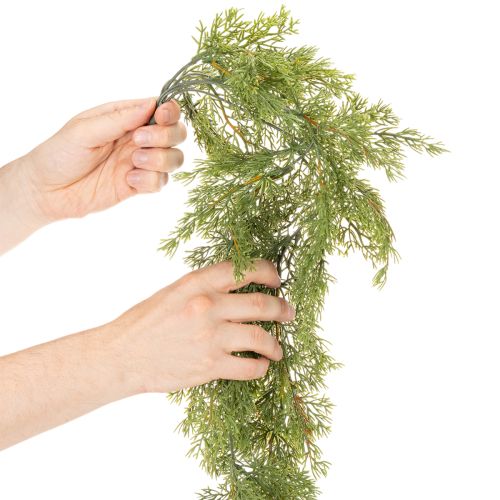 Ghirlanda decorativa artistica con rami di conifere per tavolo e finestra, 115 cm
